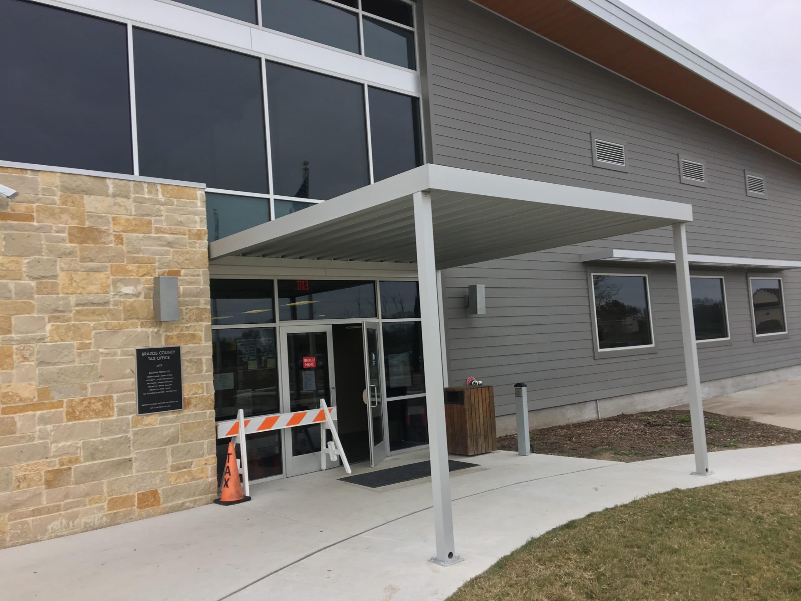 Custom extruded aluminum awnings, walkway covers & canopies installation 2 by AAA Awning Co., Houston Texas