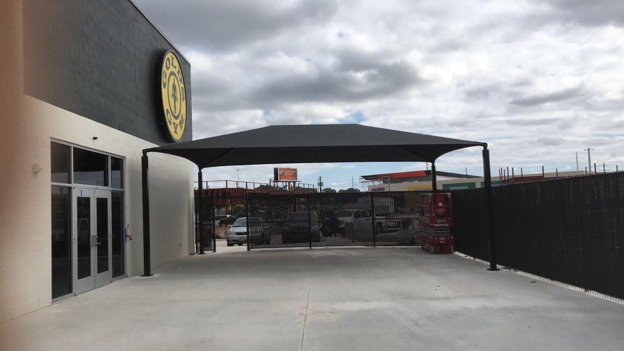 Custom shade structures installation 2 by AAA Awning Co., Houston Texas